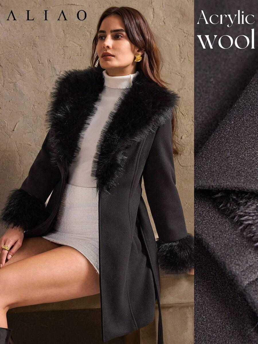 SHEIN CZARNY PŁASZCZ DO BIODER W01__S