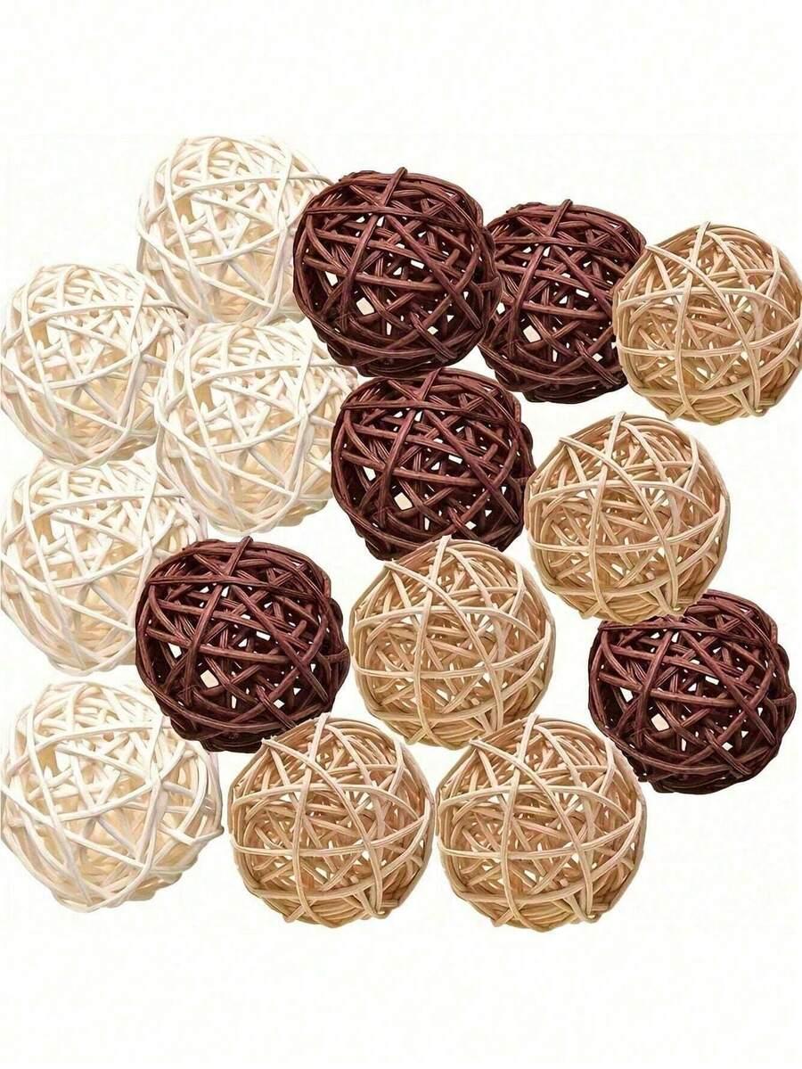 SHEIN DEKORACYJNE KULE RATTANOWE 3-PACK S07