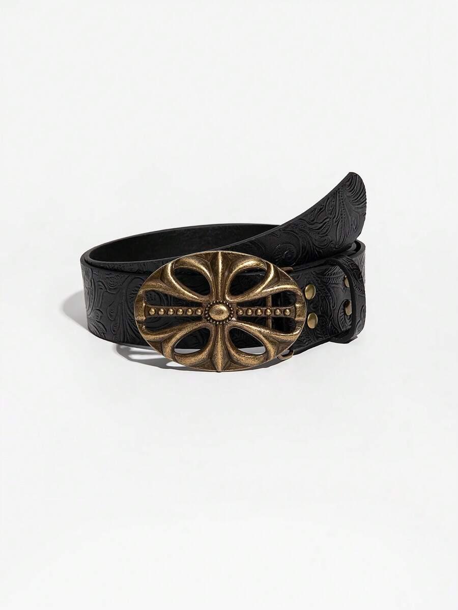 SHEIN CZARNY PASEK KLAMRA S07__90
