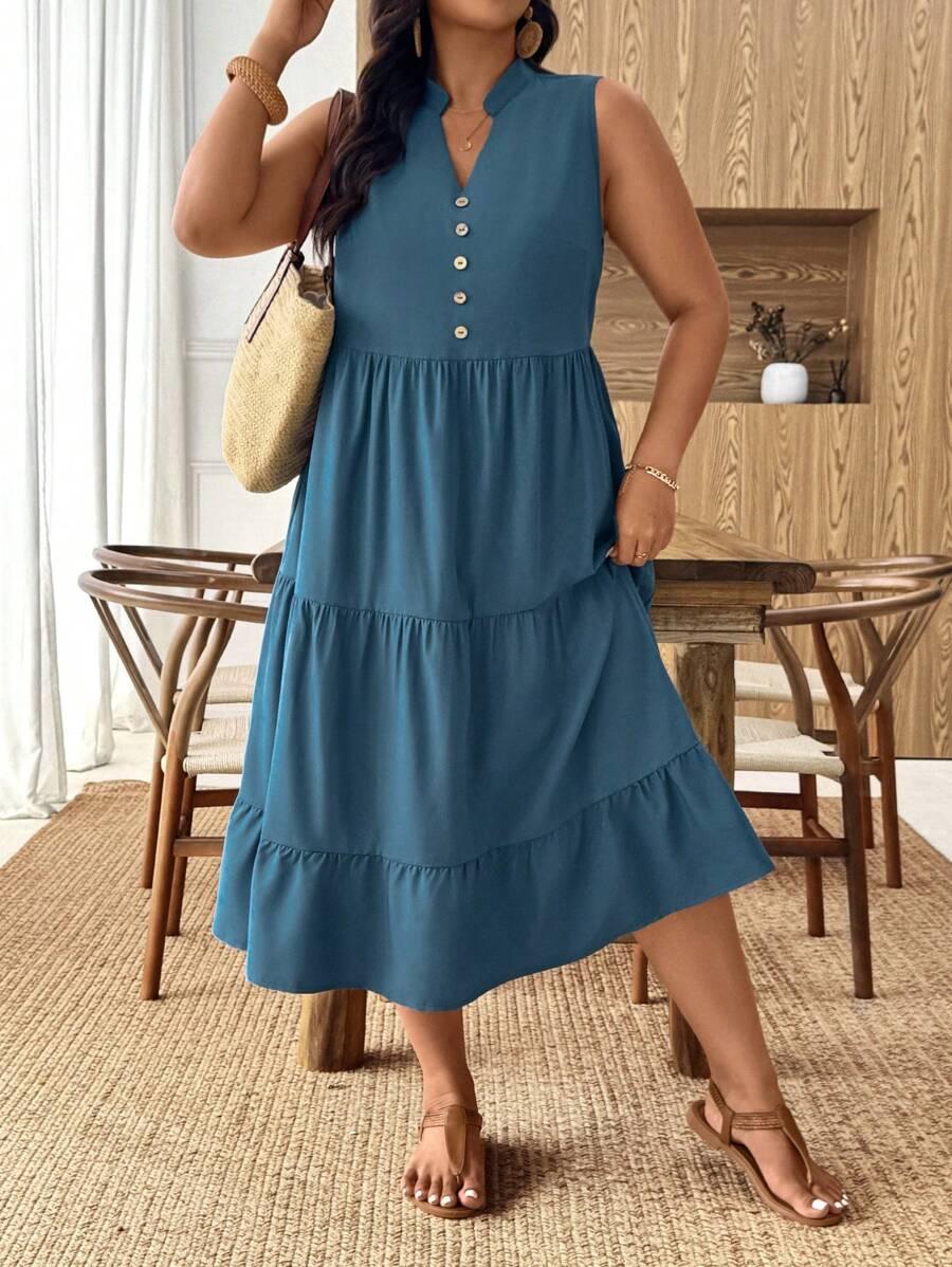 SHEIN NIEBIESKA MIDI SUKIENKA S09__44