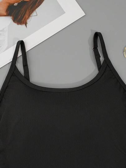 SHEIN CZARNY TOP NA RAMIACZKACH S09__S