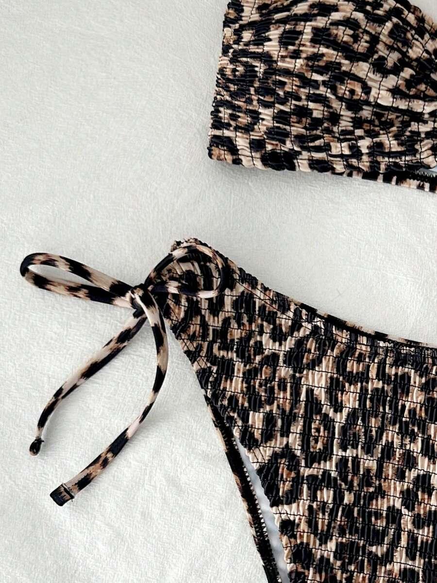 SHEIN KOSTIUM KĄPIELOWY BIKINI KOMPLET ANIMAL PRINT S09__S