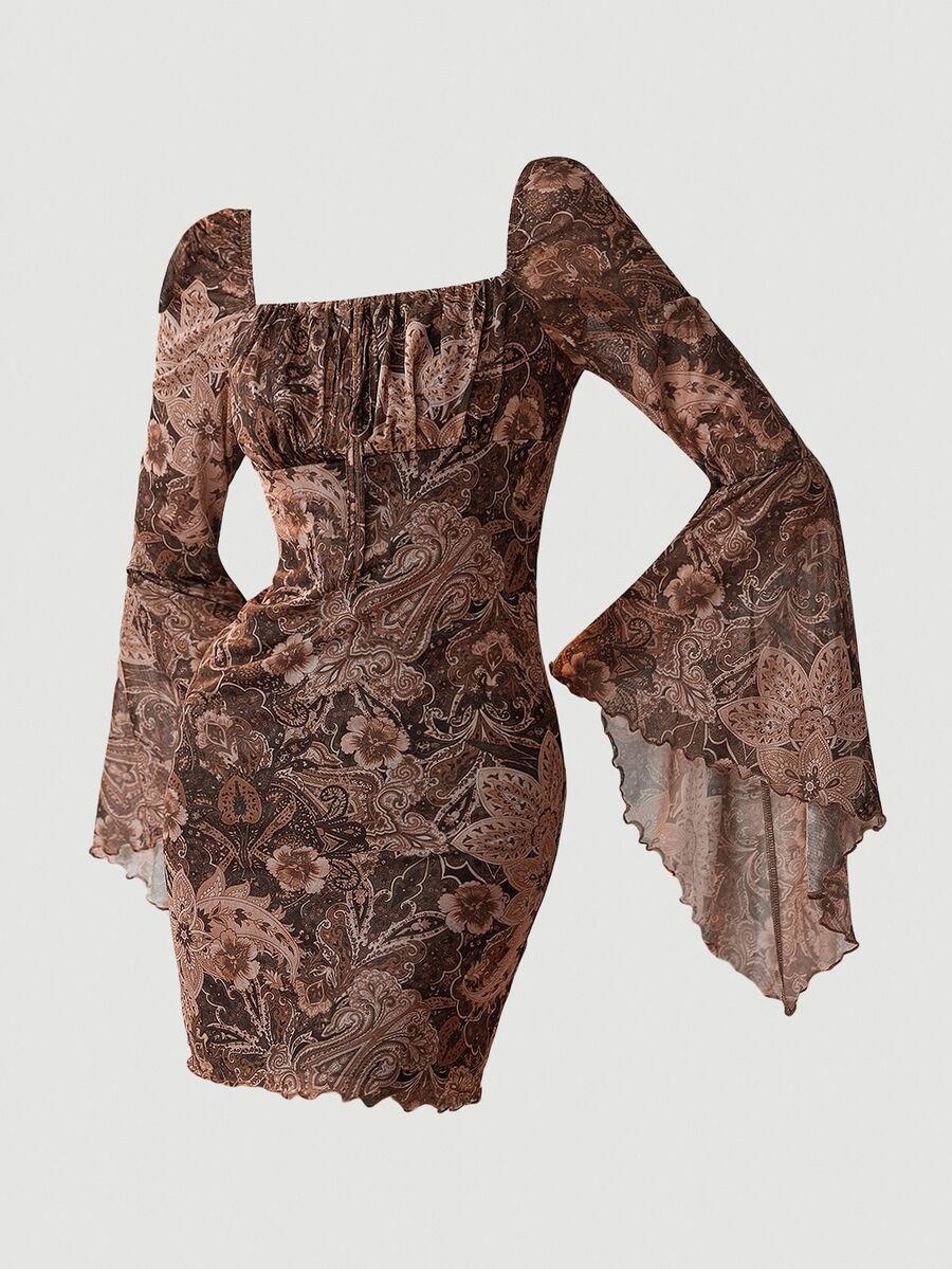 SHEIN MINI SUKIENKA DŁUGI RĘKAW S06__S