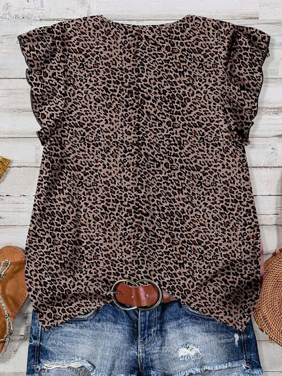 SHEIN BLUZKA KRÓTKI RĘKAW ANIMAL PRINT S06__M