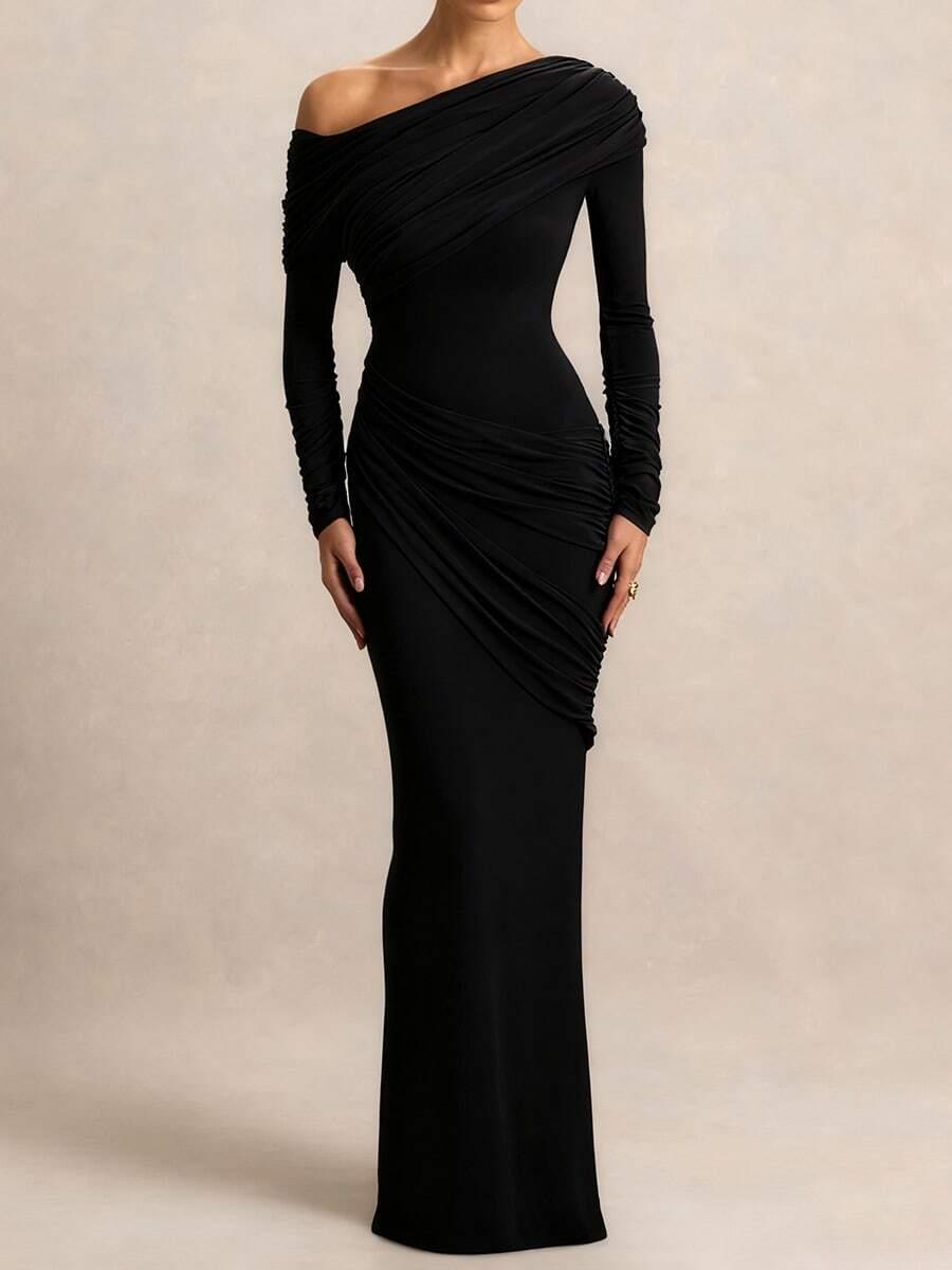 SHEIN CZARNA MAXI SUKIENKA S06__S