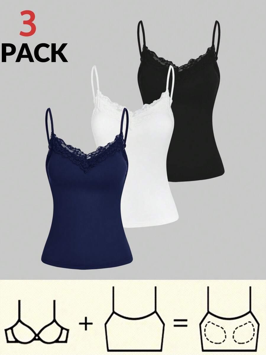 SHEIN TOP NA RAMIĄCZKACH 3 PACK S06__XS