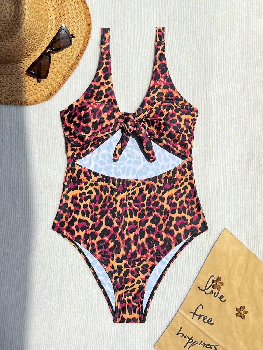 SHEIN JEDNOCZĘŚCIOWY STRÓJ KĄPIELOWY ANIMAL PRINT S09__M
