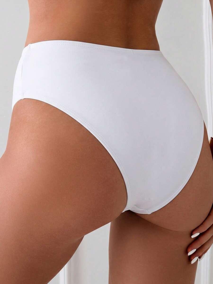 SHEIN BIAŁY DÓŁ OD BIKINI ZDOBIENIE S09__XL