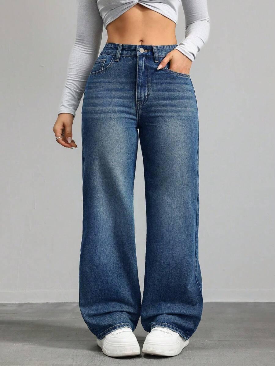 SHEIN NIEBIESKIE SPODNIE JEANS S06__56