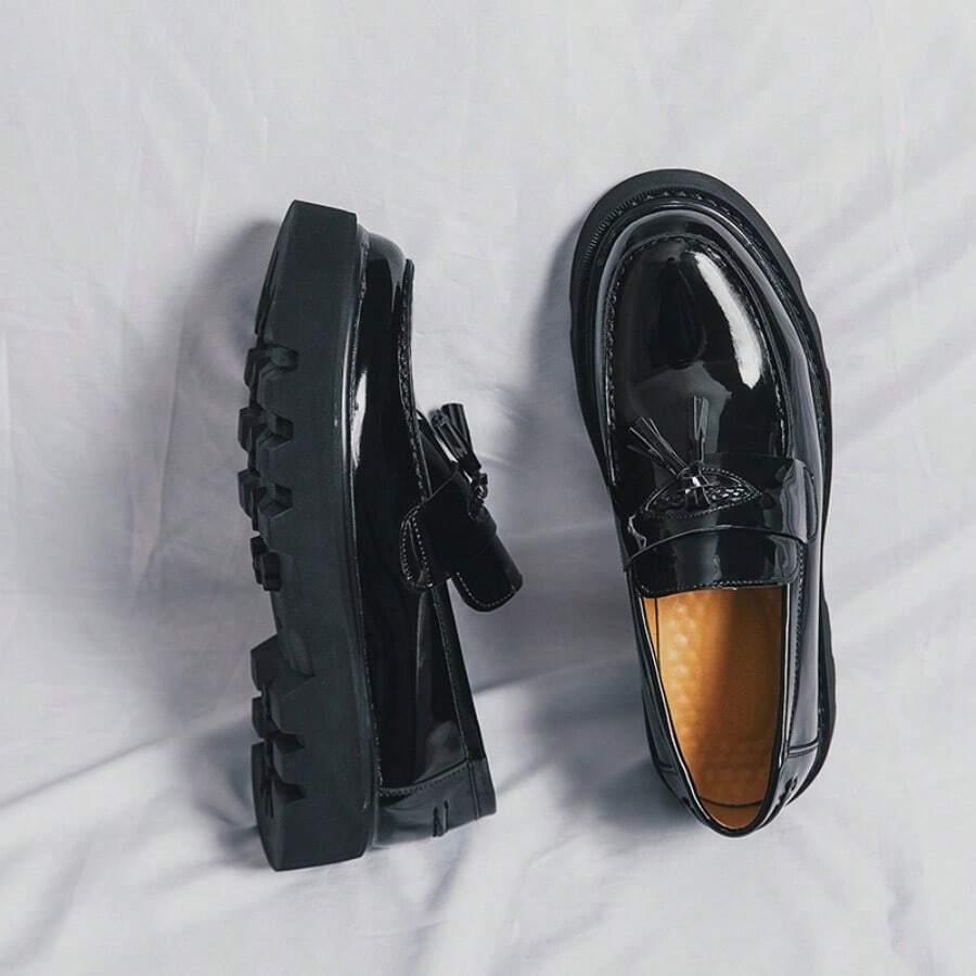 SHEIN CZARNE MOKASYNY FRĘDZLE S06__45