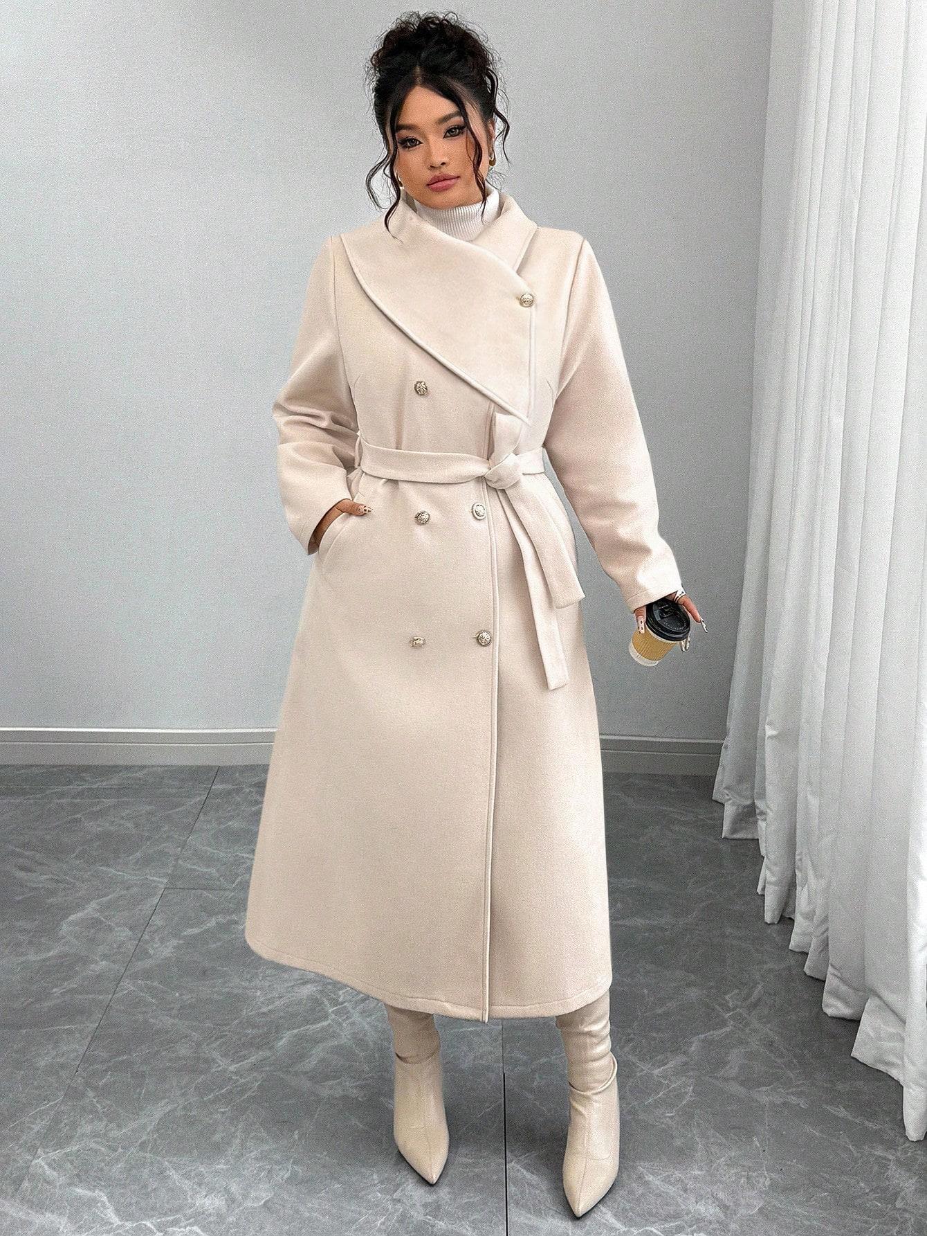 SHEIN BEŻOWY KLASYCZNY PŁASZCZ W01__52