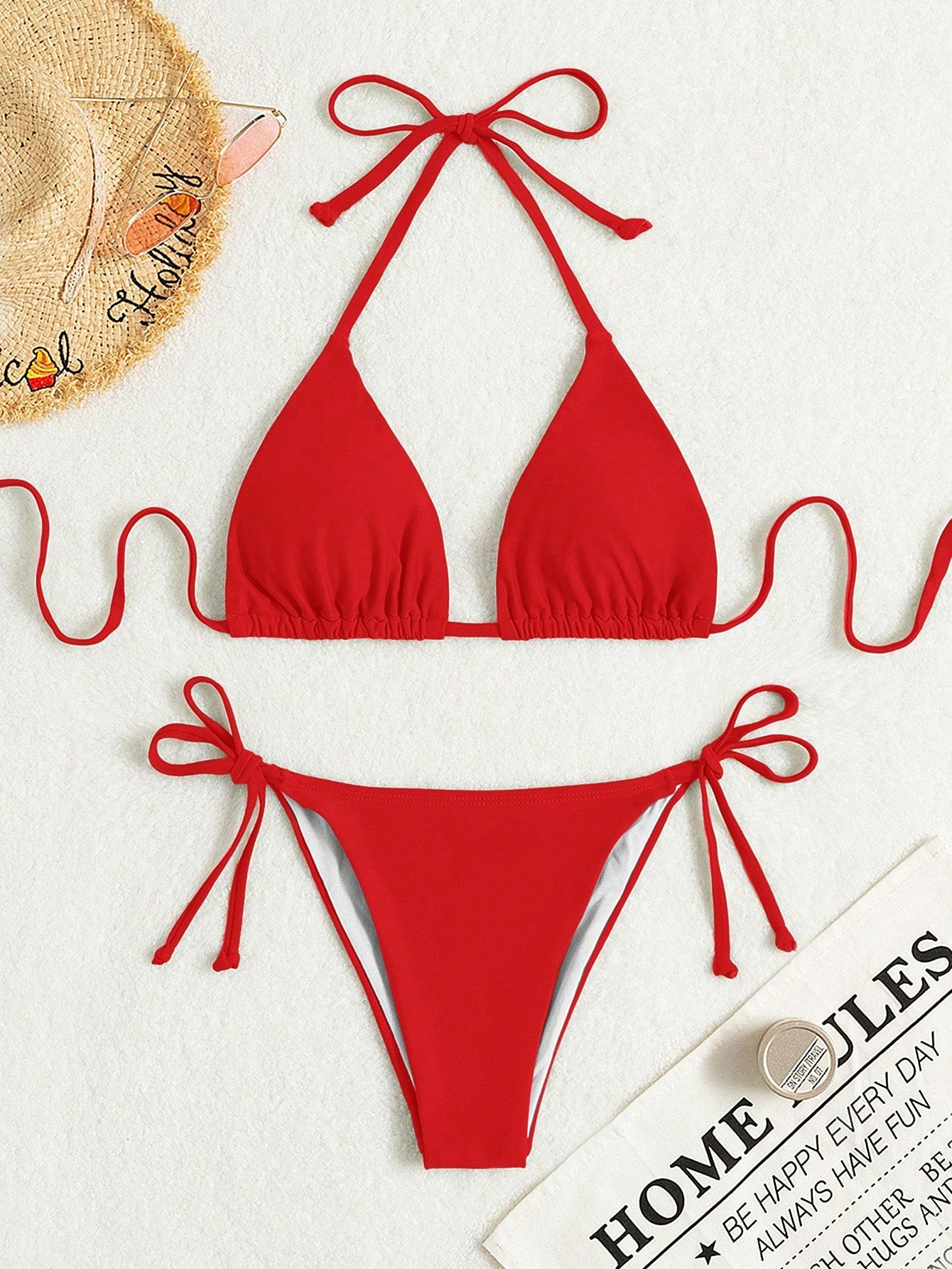 SHEIN CZERWONA GÓRA OD BIKINI S09__XS