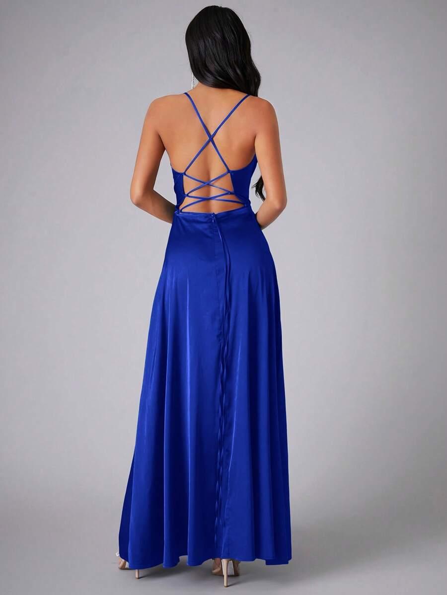 SHEIN NIEBIESKA MAXI SUKIENKA