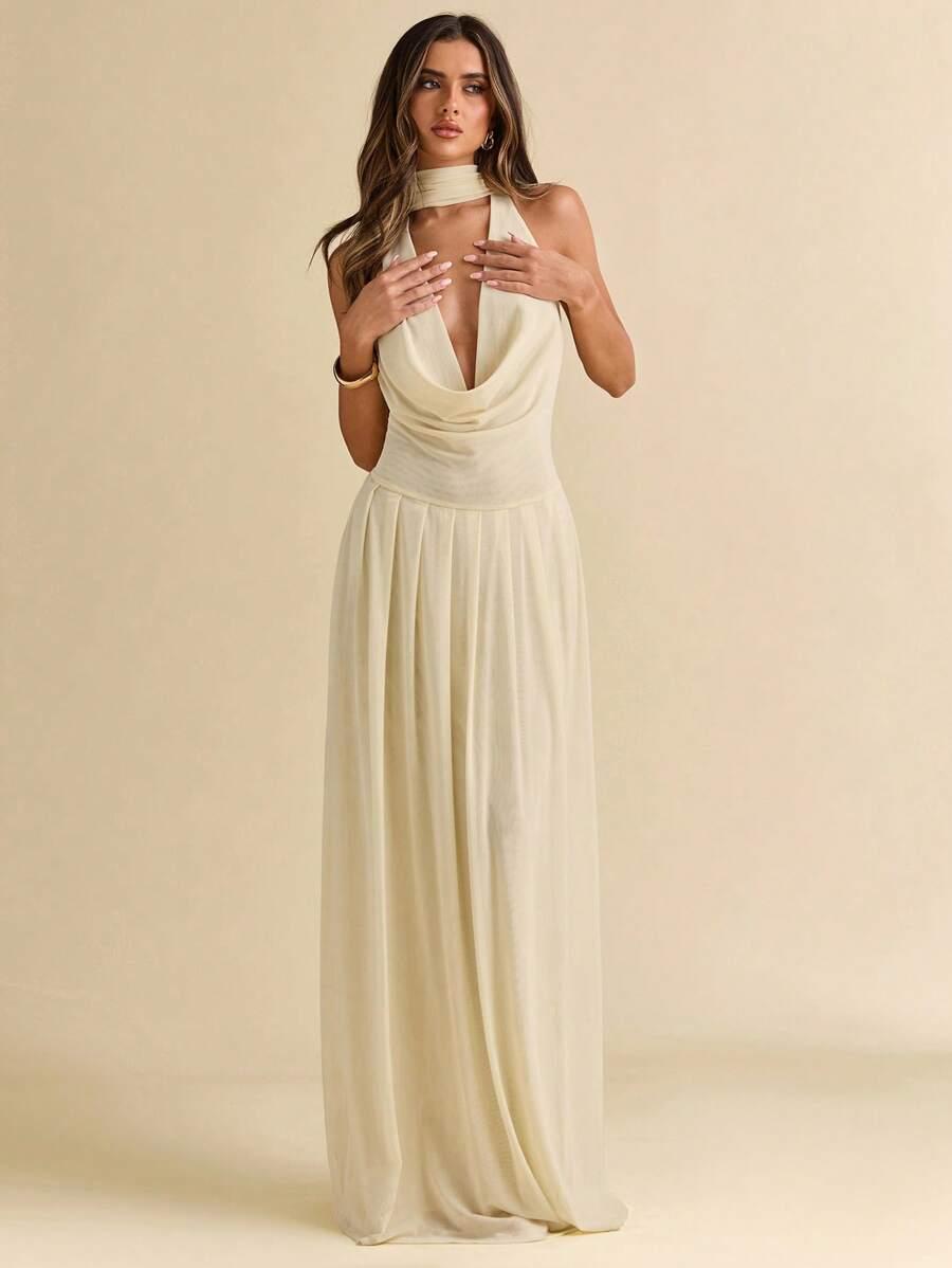 SHEIN ŻÓŁTA MAXI SUKIENKA S06__S