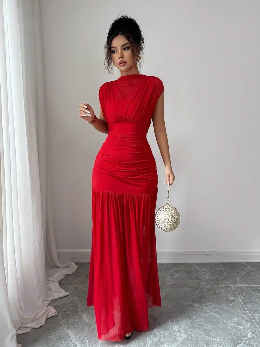 ELENZGA CZERWONA MAXI SUKIENKA S06__S