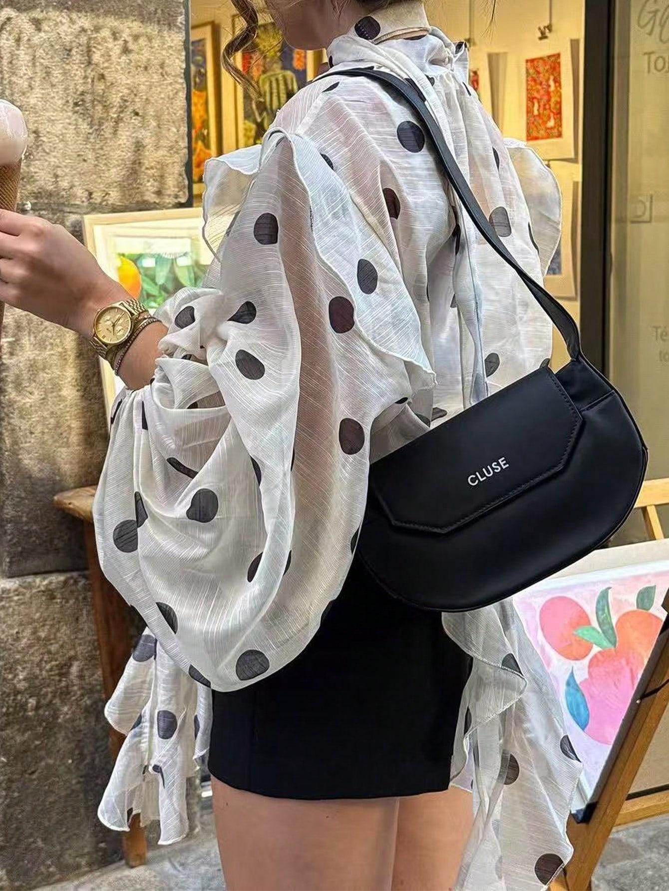 SHEIN BIAŁA BLUZKA GROCHY S06__L