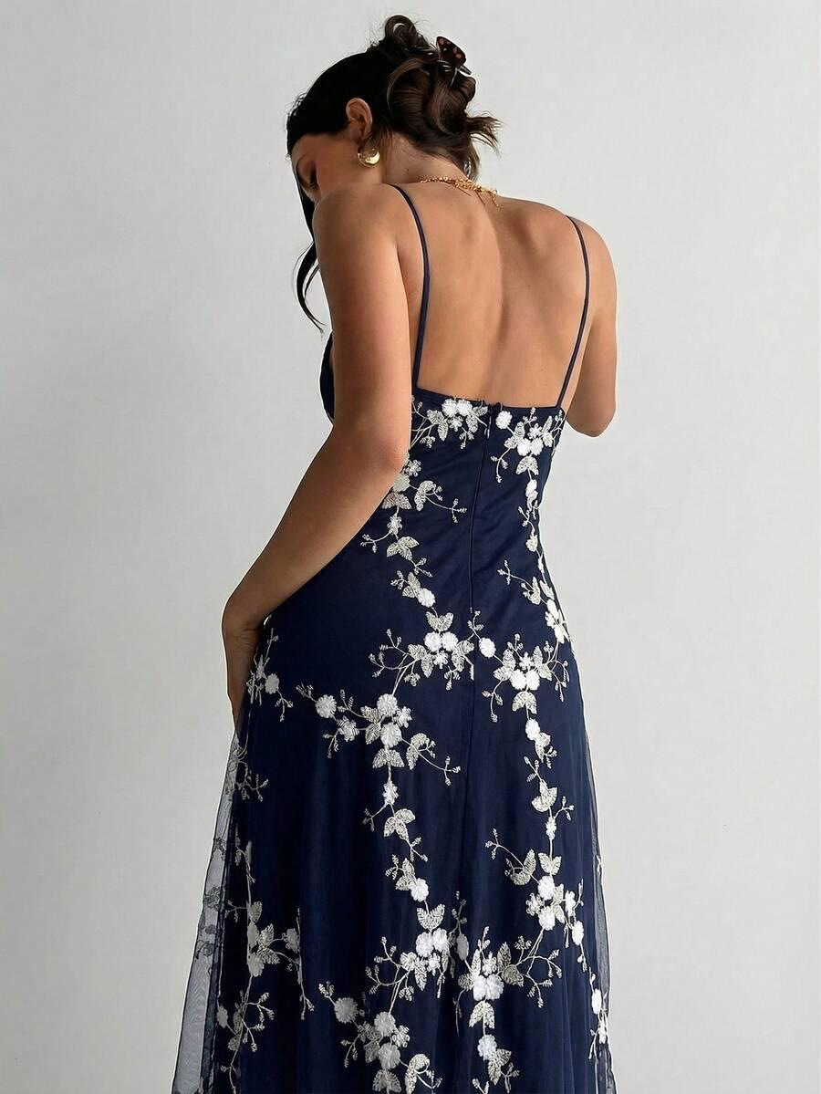 SHEIN MAXI SUKIENKA V-NECK PRINT S06__S
