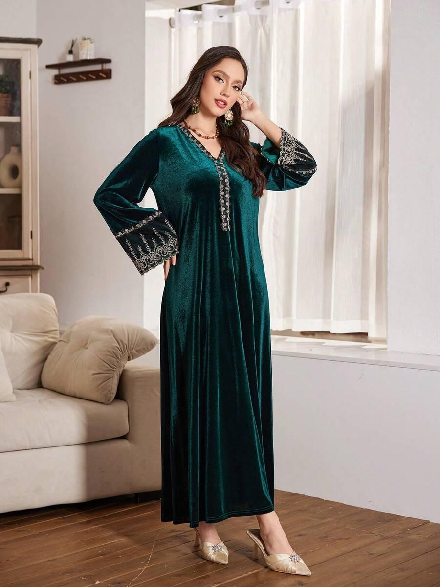 SHEIN MAXI SUKIENKA Z DŁUGIM RĘKAWEM S06__L
