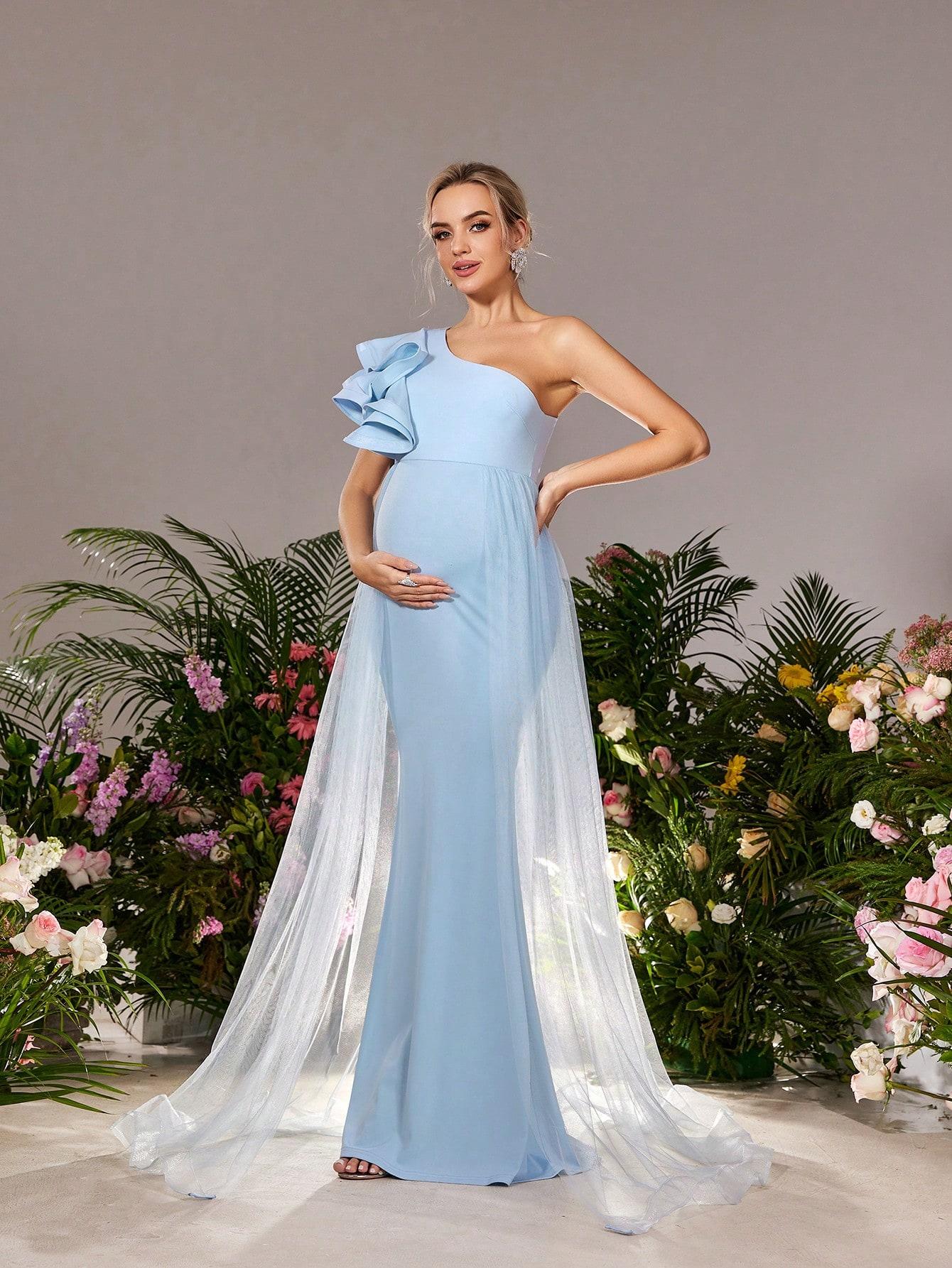 FAERIESTY NIEBIESKA MAXI SUKIENKA CIĄŻOWA S06__L