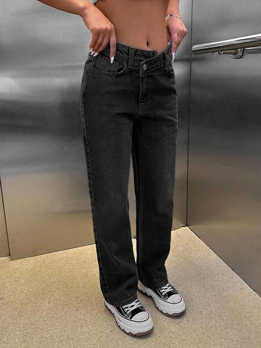 SHEIN CZARNE SPODNIE JEANS S06__L