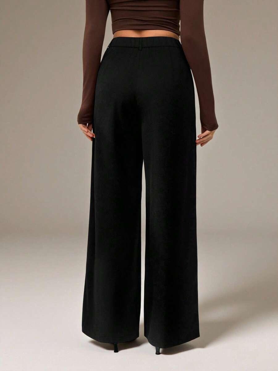 SHEIN CZARNE PROSTE SPODNIE S06__XL