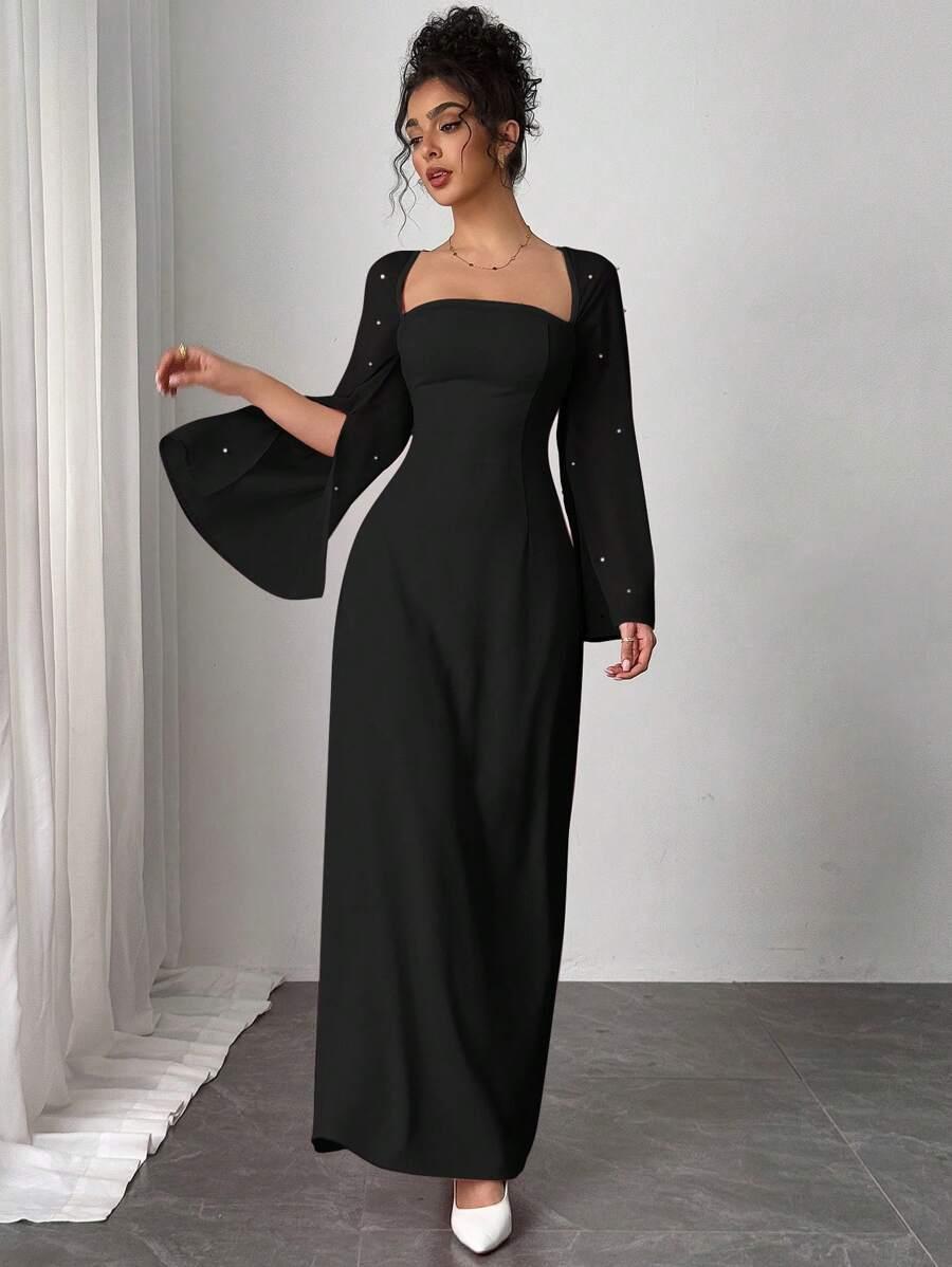 SHEIN CZARNA MAXI SUKIENKA S06__M