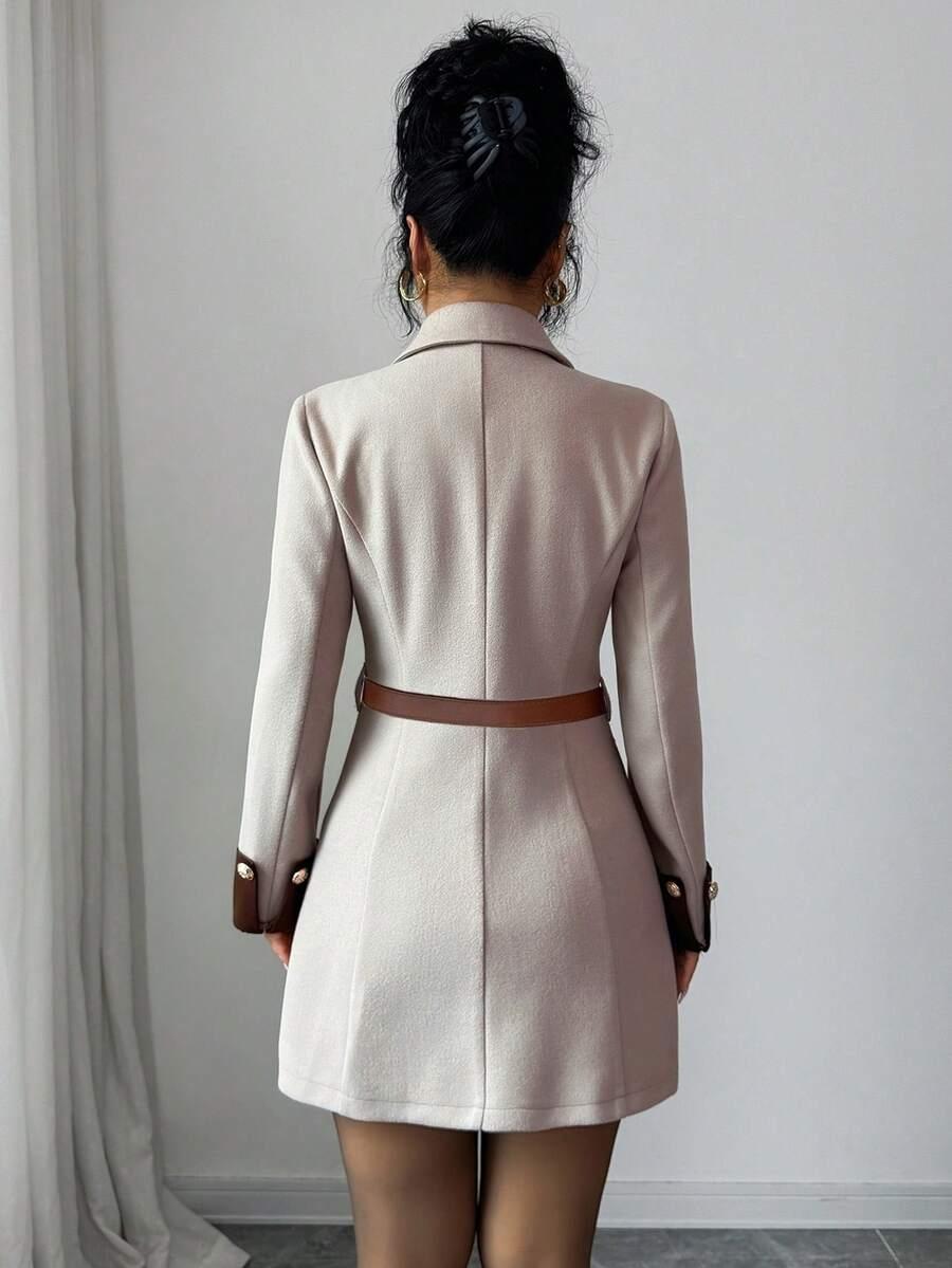 SHEIN DWURZĘDOWY PŁASZCZ GUZIKI W01__XL