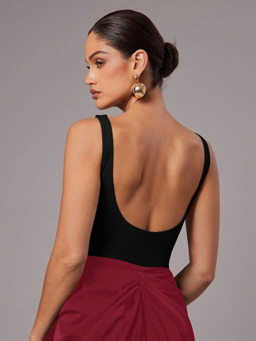 SILQUEE CZARNE BODY ODKRYTE RAMIONA S06__M