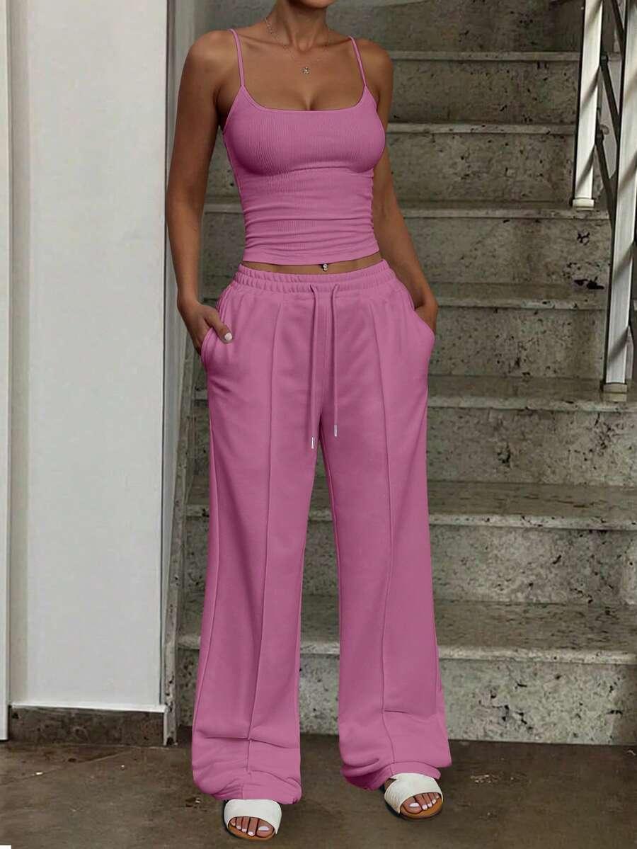 SHEIN SPODNIE TOP KOMPLET S06__L