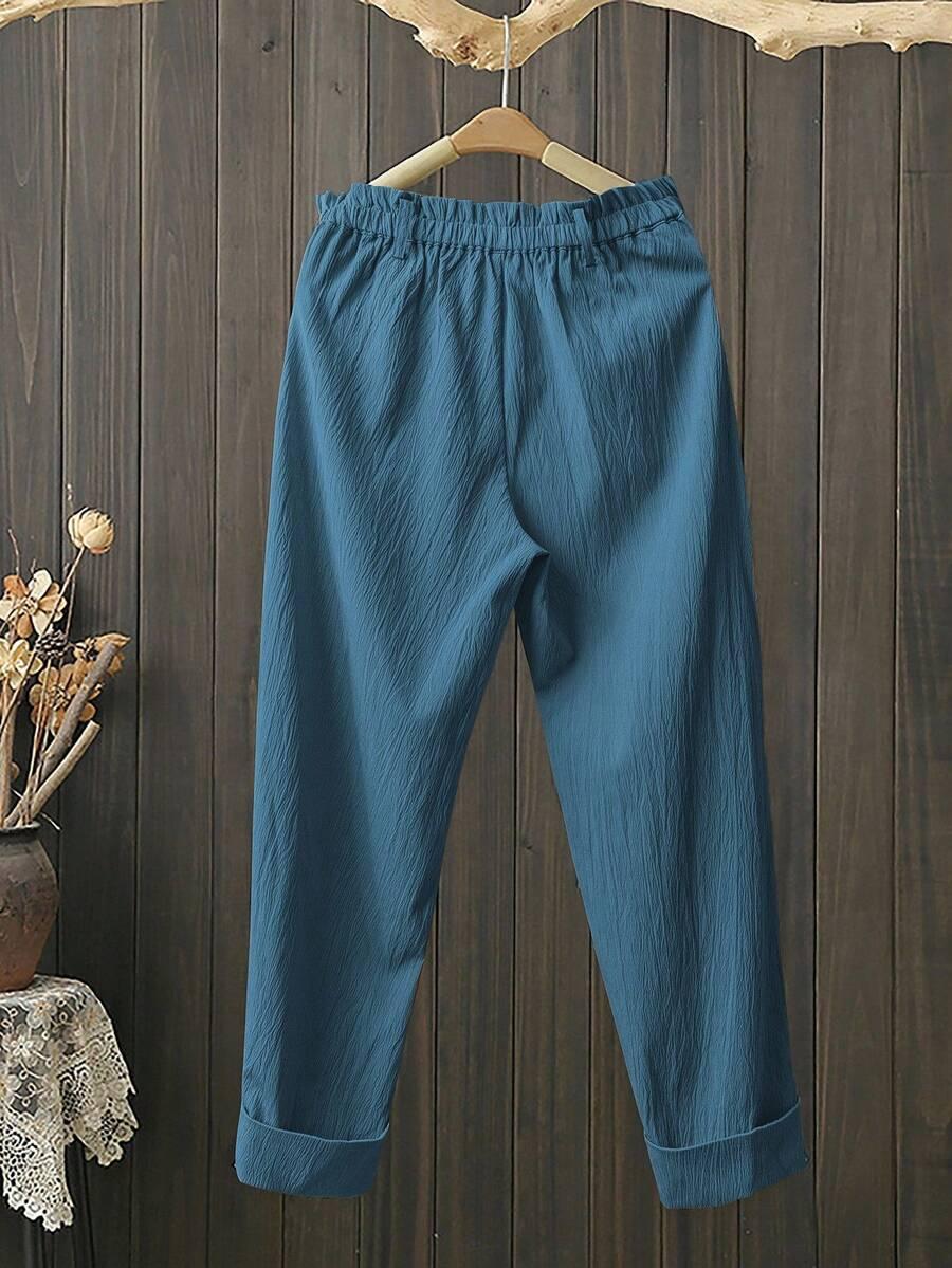 EMERY ROSE NIEBIESKIE SPODNIE CASUAL S09__L