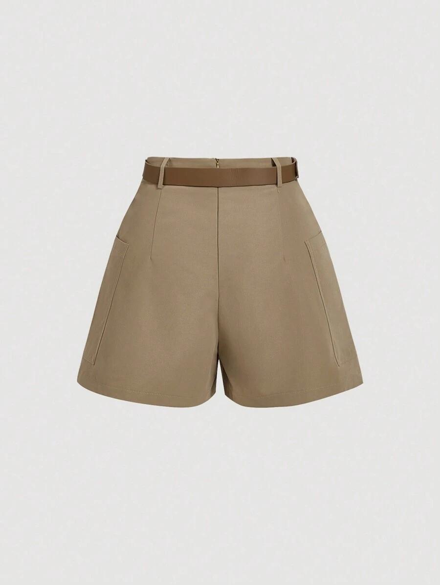SHEIN BEŻOWE SPODENKI CASUAL S06__M