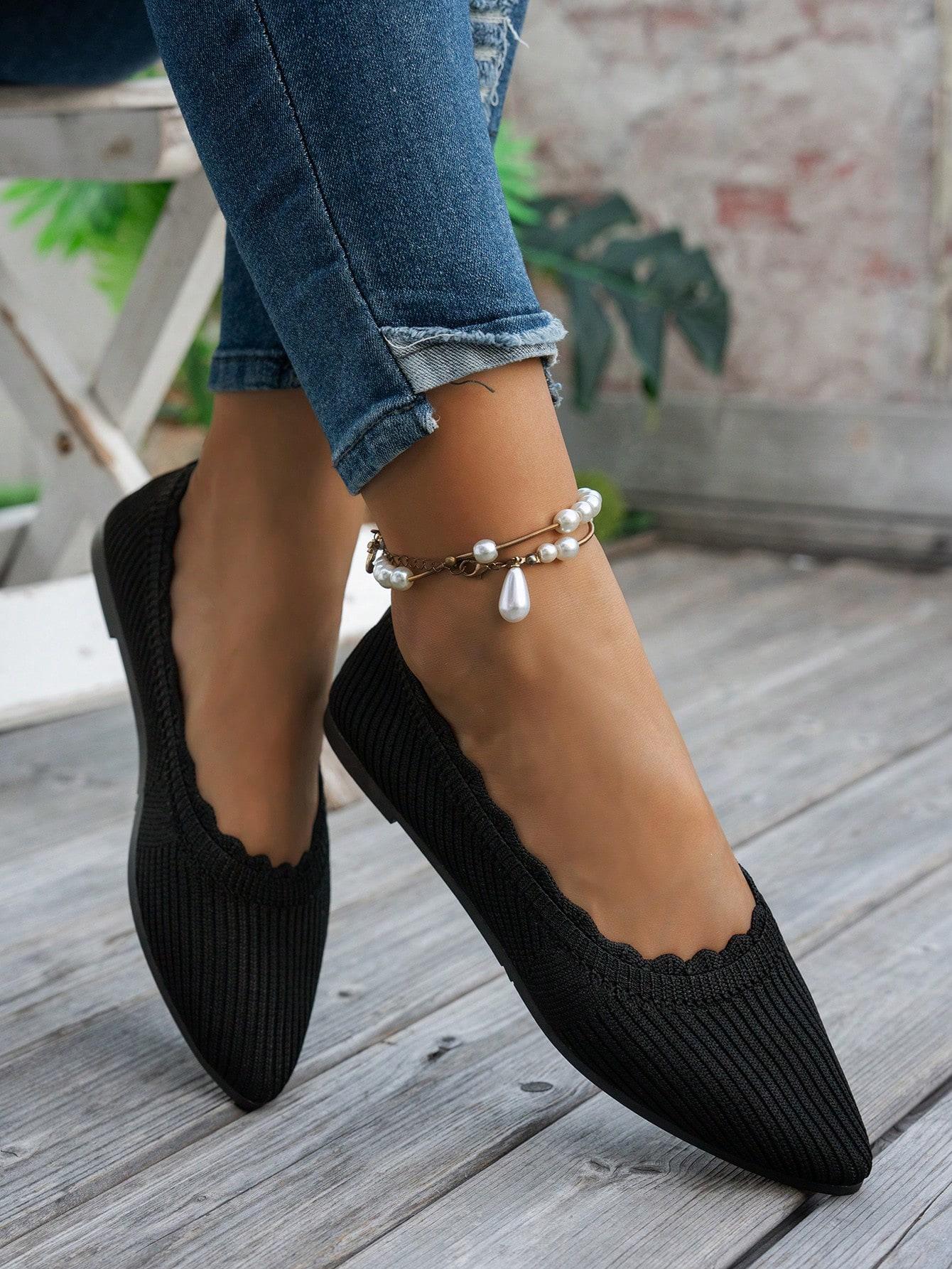 SHEIN CZARNE BALERINY SZPIC S06__42