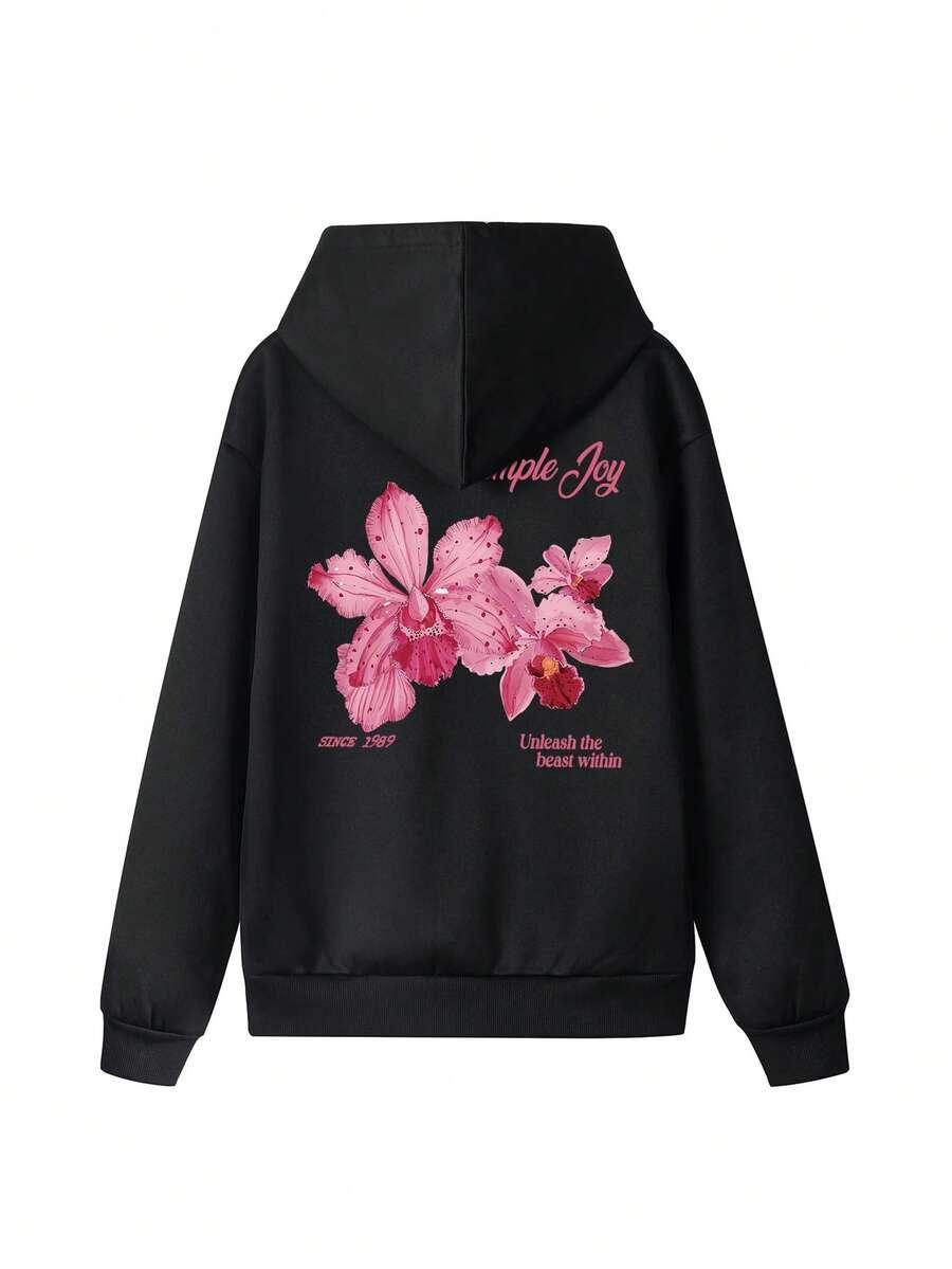 SHEIN CZARNA BLUZA Z KAPTUREM S06__M