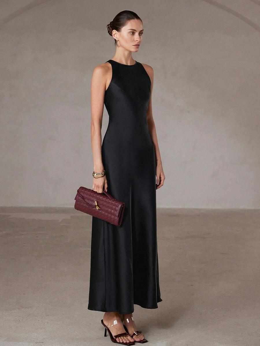 SHEIN CZARNA MAXI SUKIENKA S06__L