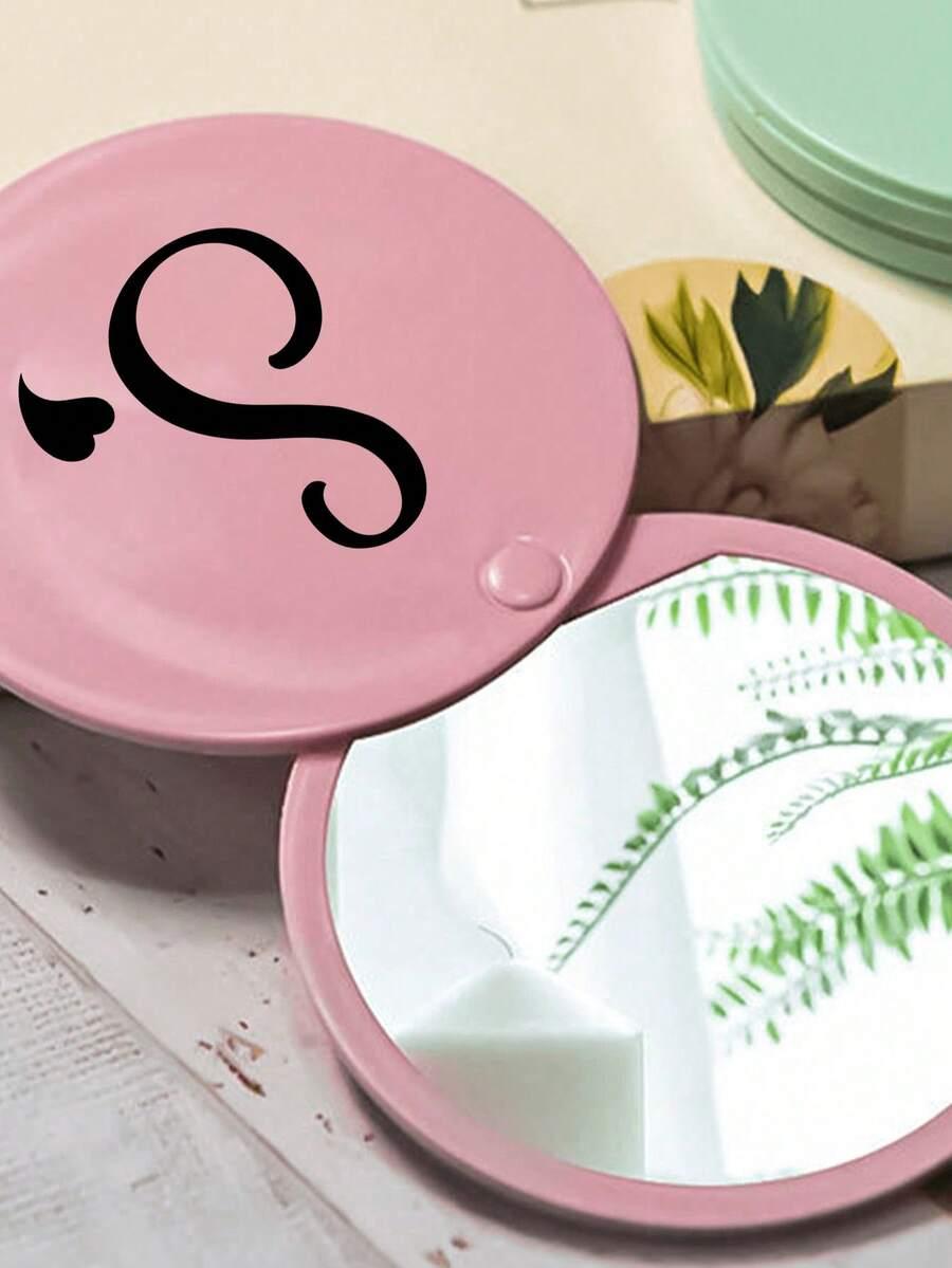SHEIN RÓŻOWE PRZESUWANE LUSTERKO LITERA "S" S07