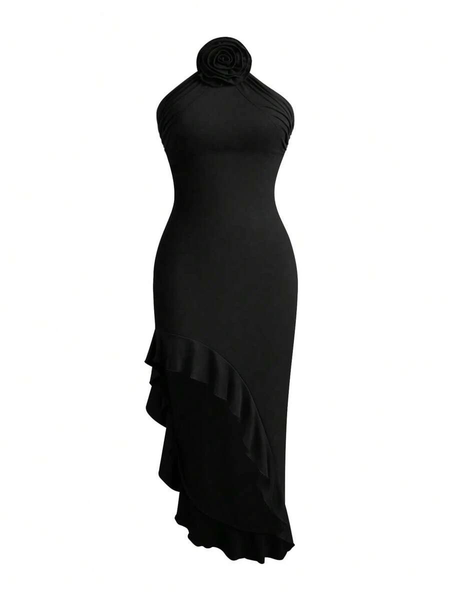 SHEIN CZARNA SUKIENKA BEZ RĘKAWÓW S06__L