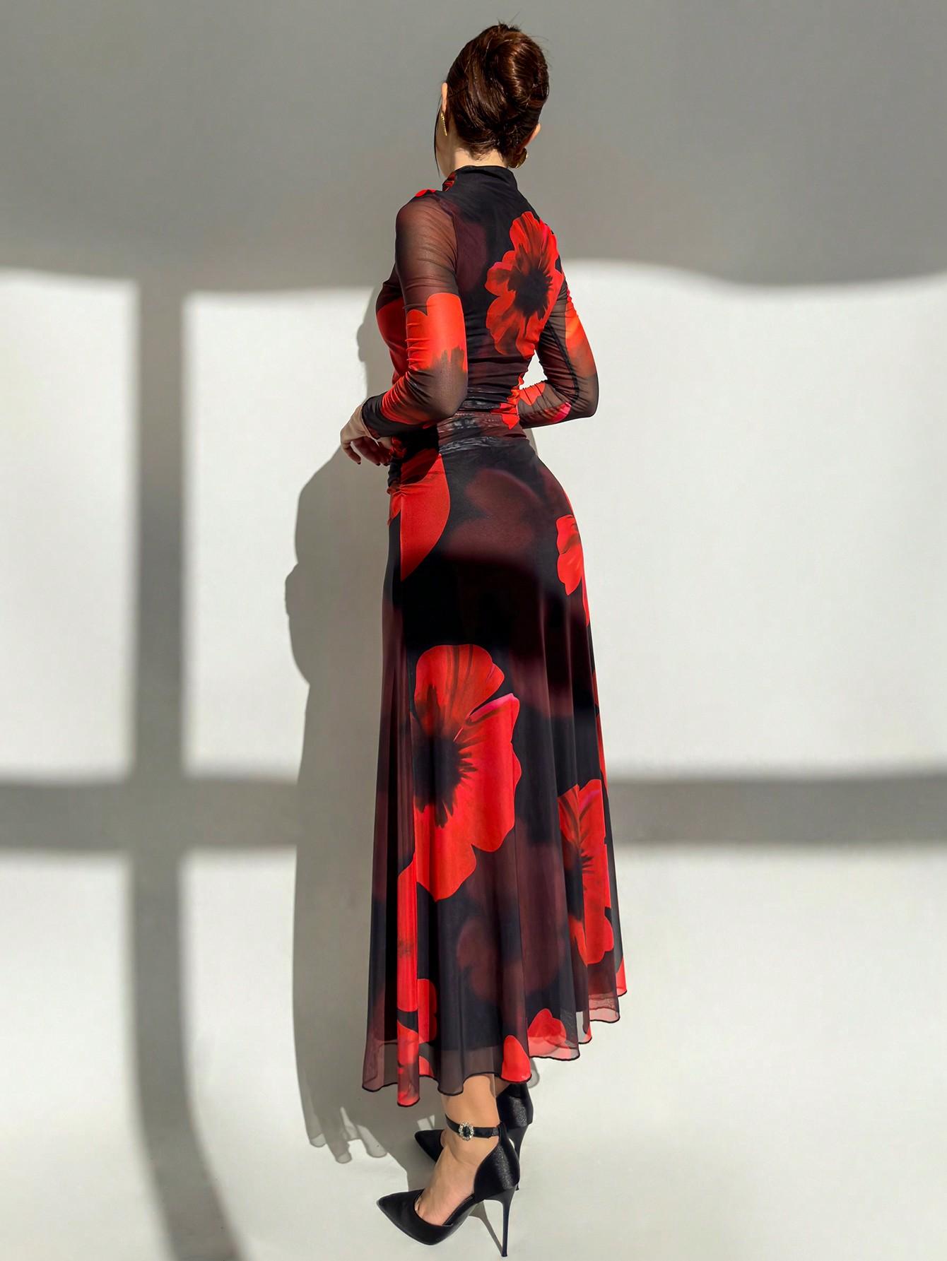 SHEIN MAXI SUKIENKA KWIATY S06__M