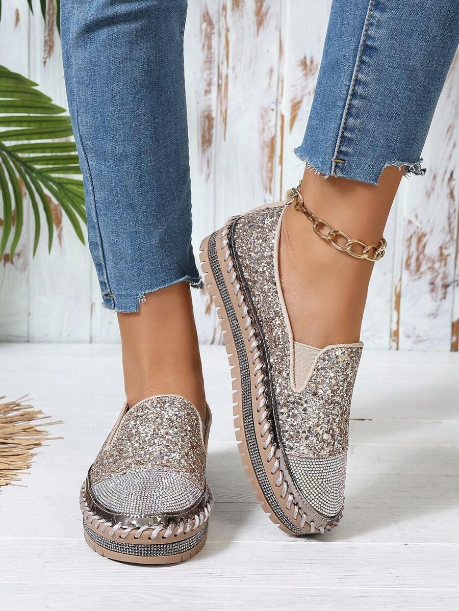 SHEIN ZDOBIONE ESPADRYLE POŁYSK S06__38