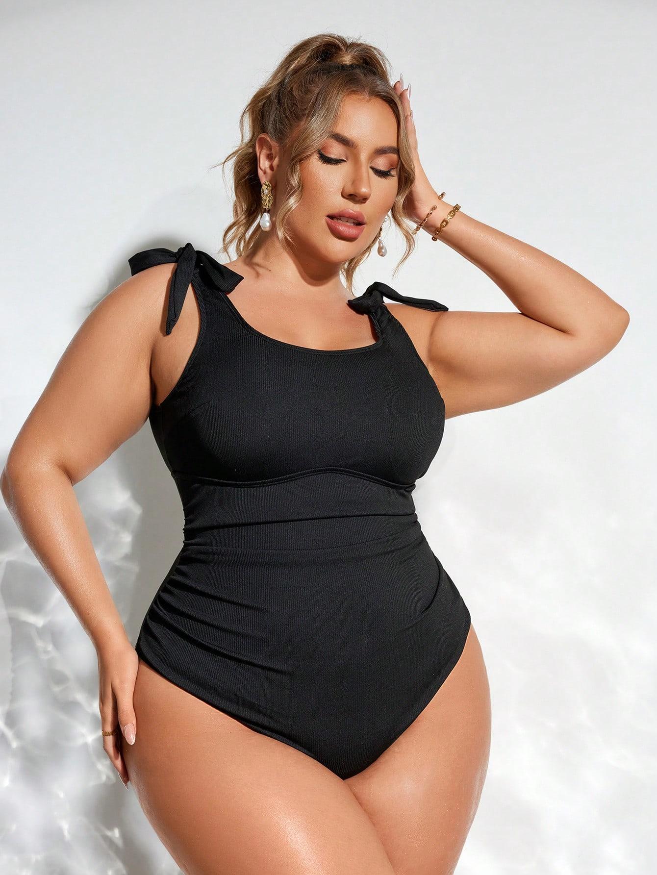 SHEIN CZARNY JEDNOCZĘŚCIOWY STRÓJ KĄPIELOWY S09__54