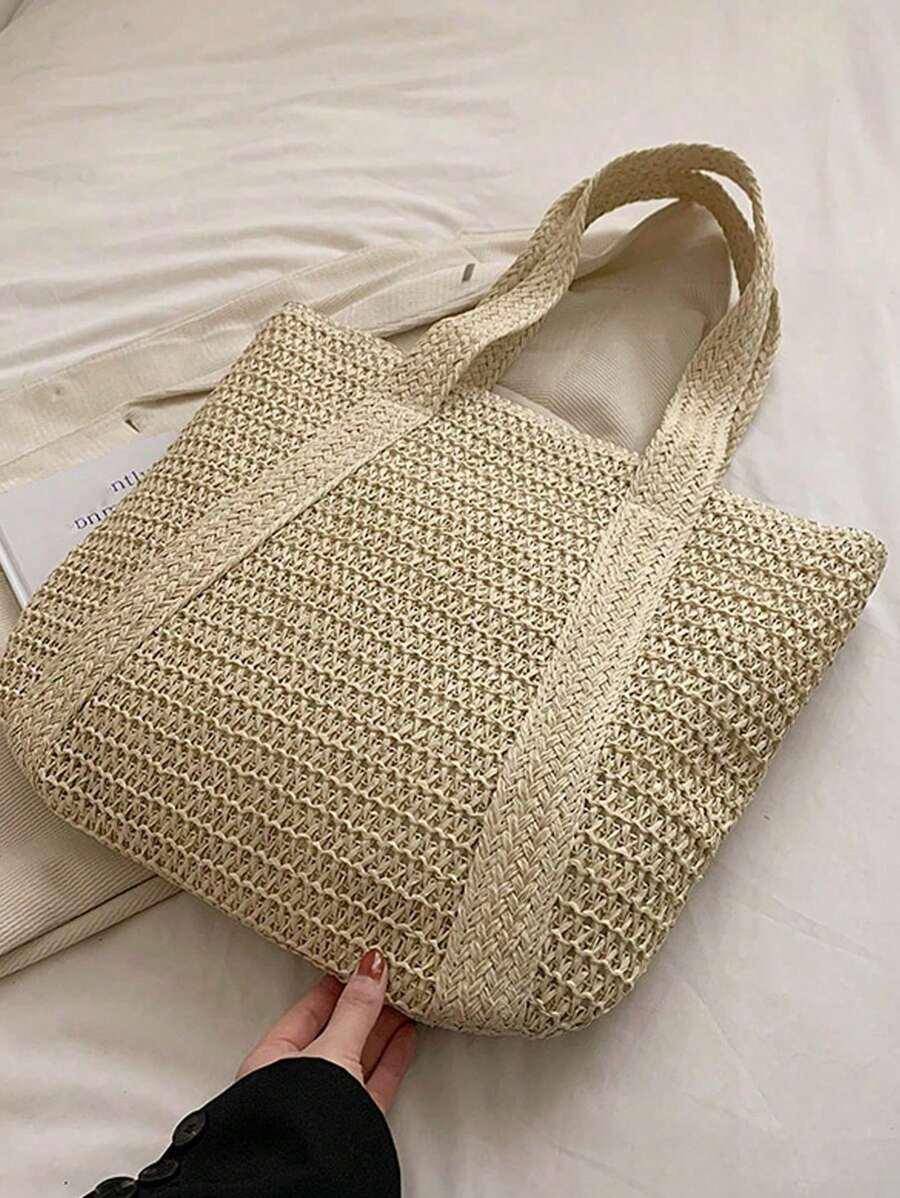 SHEIN SŁOMKOWA TOREBKA PLAŻOWA S07__40X45CM