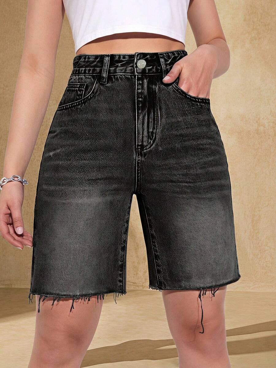 SHEIN CZARNE SPODENKI JEANS S06__M