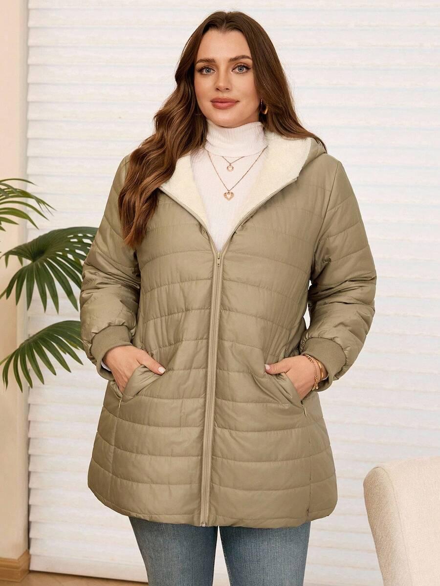 SHEIN BEŻOWA PIKOWANA KURTKA ZAMEK W01__XXL