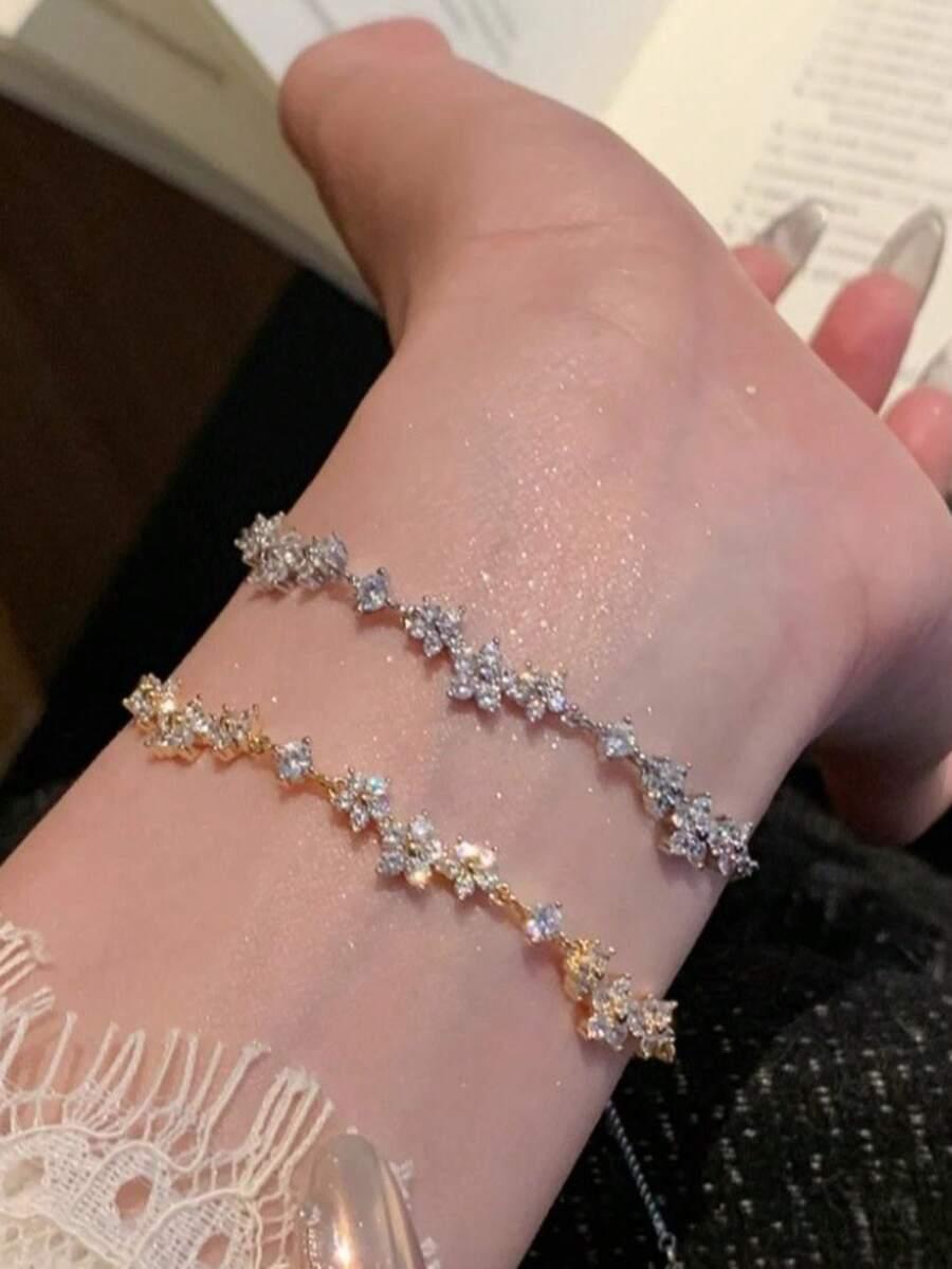 SHEIN ZŁOTA BRANSOLETKA KWIATY S07