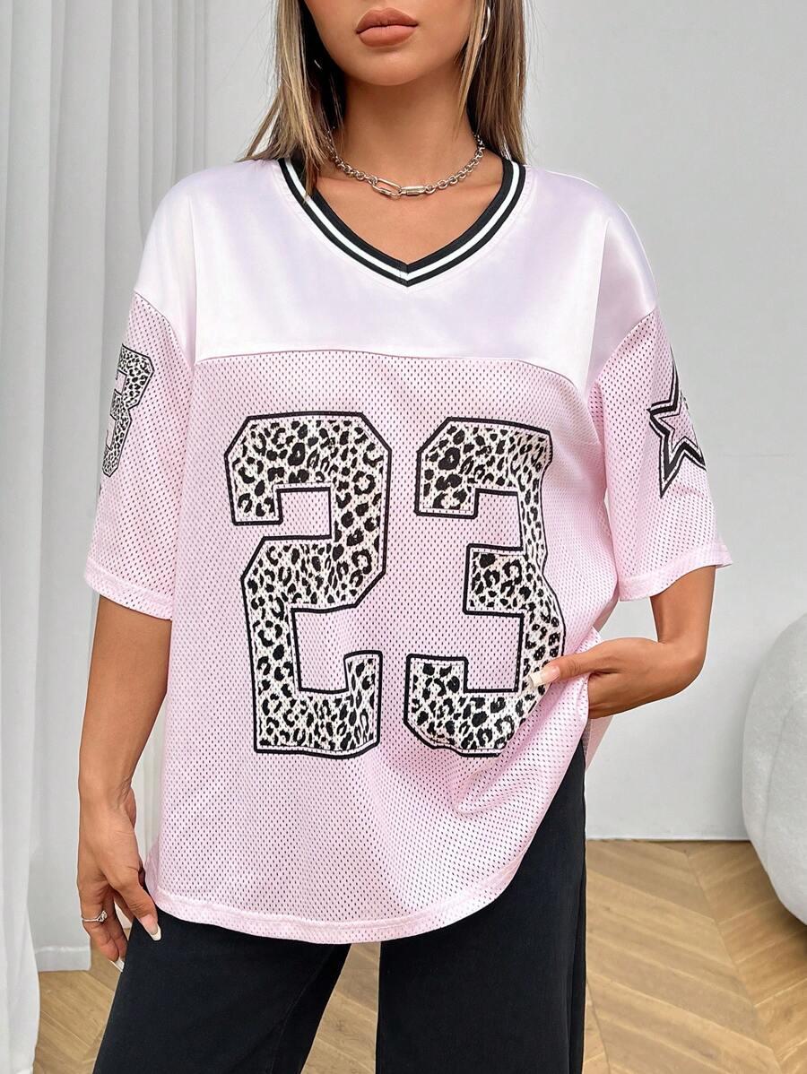 SHEIN RÓŻOWY T-SHIRT SIATECZKA S06__XXS