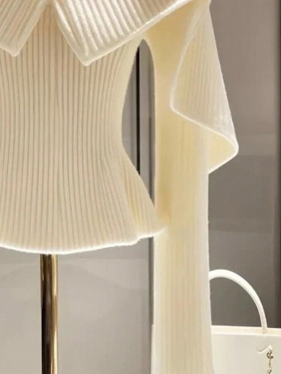 SHEIN KREMOWY SWETER FALBANY S06__S