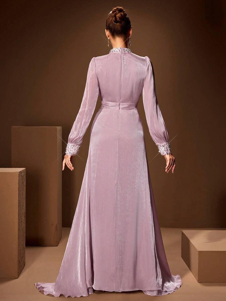 SHEIN FIOLETOWA MAXI SUKIENKA S06__L
