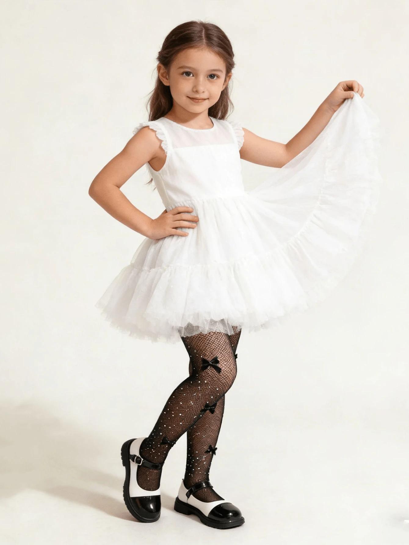 SHEIN CZARNE RAJSTOPY ZDOBIENIE S07__104-110