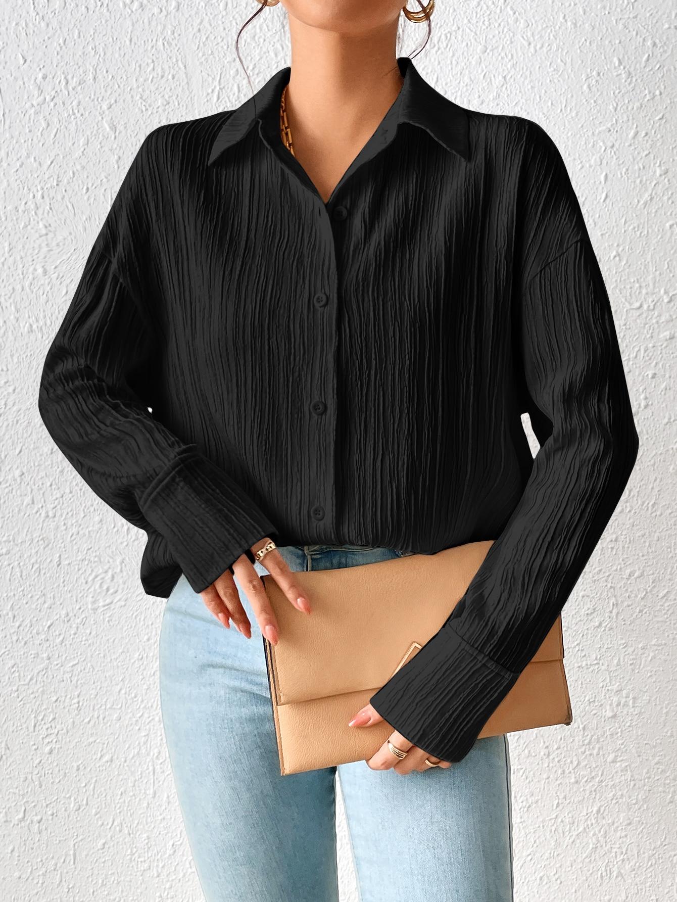 SHEIN CZARNA KOSZULA GUZIKI S06__M
