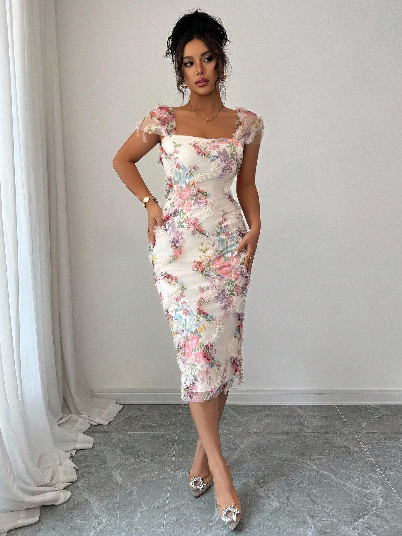SHEIN MIDI SUKIENKA WZÓR S06__M