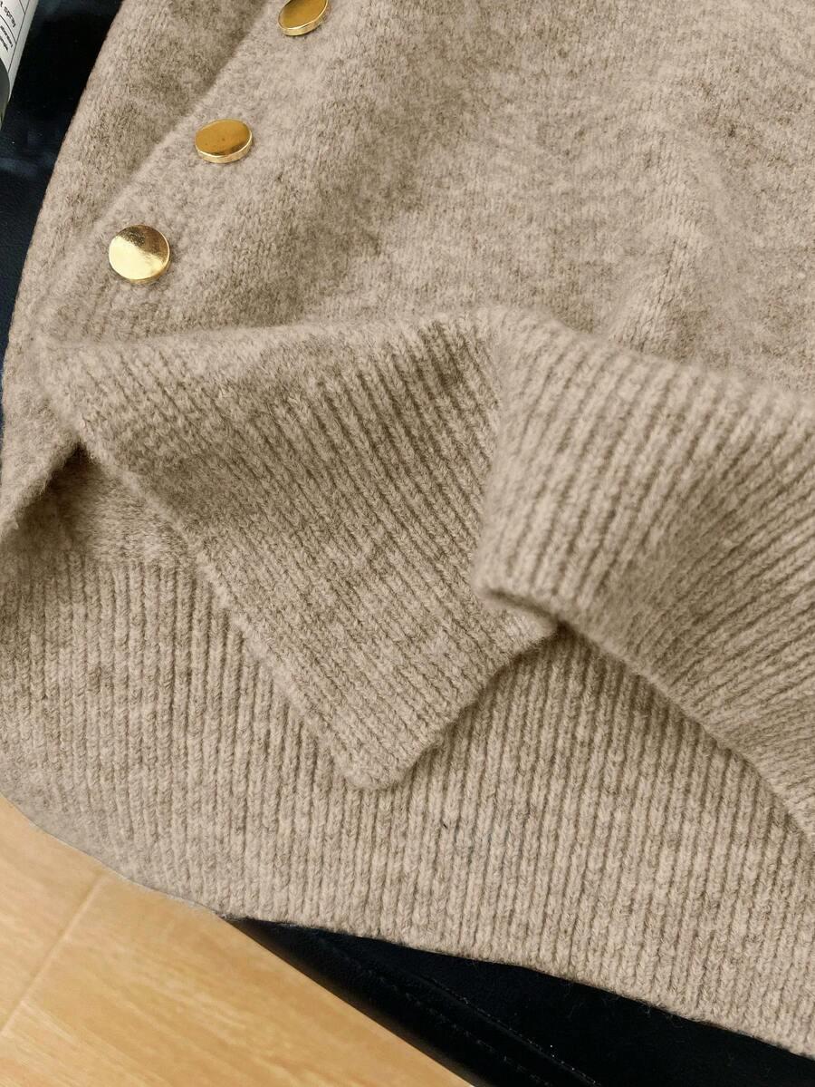 SHEIN BEŻOWA DZIANINOWA KAMIZELKA S06__M